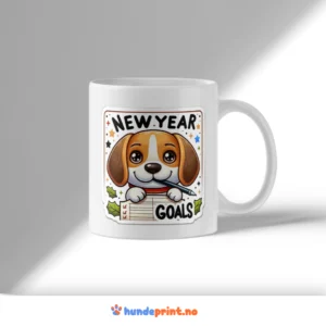 Kaffekrus med premium nyttår-design - Beagle #6