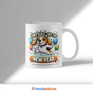 Kaffekrus med premium nyttår-design - Beagle #7