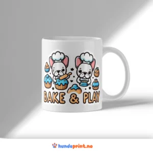 Kaffekrus med premium grafikk – fransk bulldog – Bake & Play