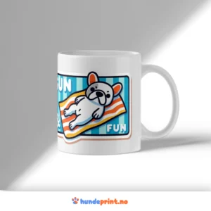 Kaffekrus med premium grafikk – fransk bulldog – Sun & fun
