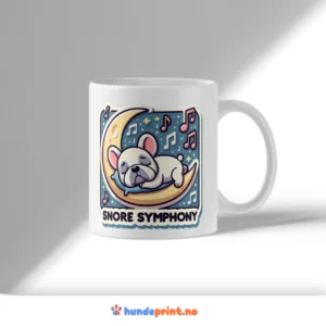Kaffekrus med premium grafikk – fransk bulldog – Snore symphony