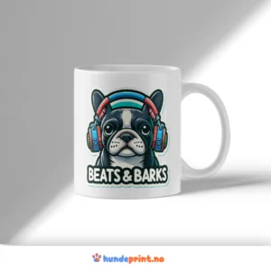 Kaffekrus med premium grafikk – fransk bulldog – Beats & barks
