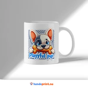 Kaffekrus med premium grafikk – fransk bulldog – Playyful pup!