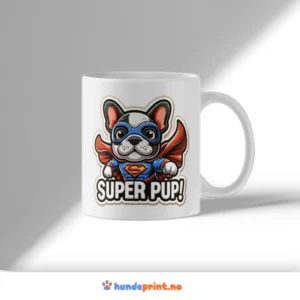 Kaffekrus med premium grafikk – fransk bulldog – Super pup!