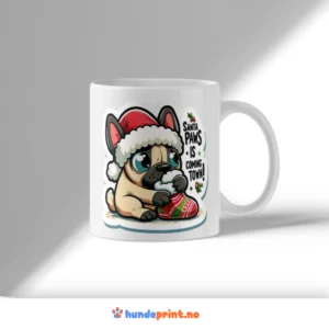 Kaffekrus med premium juledesign - fransk bulldog - 3