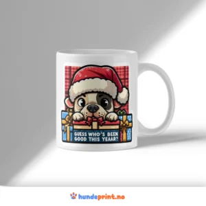 Kaffekrus med premium juledesign - fransk bulldog - 7