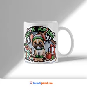 Kaffekrus med premium juledesign - fransk bulldog - 8