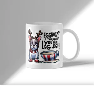 Kaffekrus med premium juledesign - fransk bulldog - 18