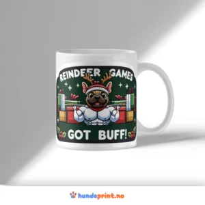 Kaffekrus med premium juledesign - fransk bulldog - 22