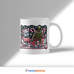 Kaffekrus med premium juledesign - fransk bulldog - 28